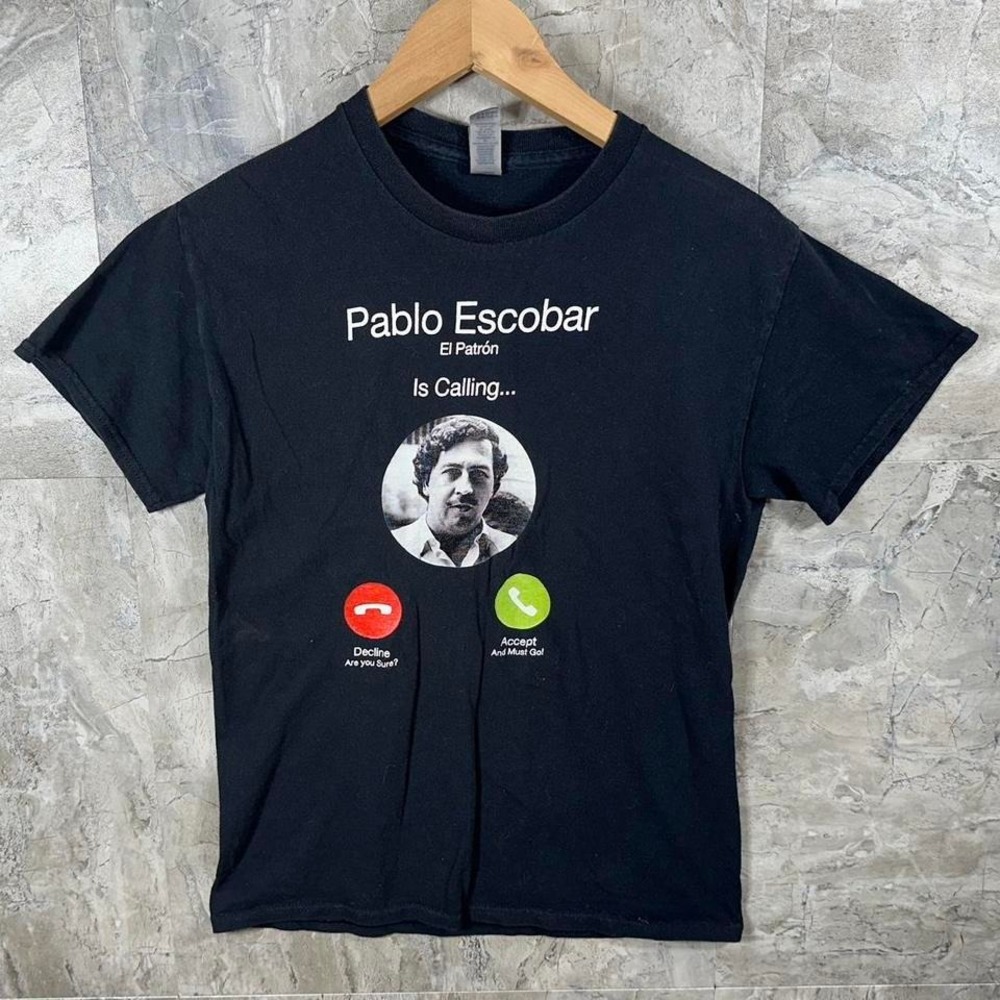 Pablo Escobar is calling black cotton t-shirt Mens Size S #skater #grunge